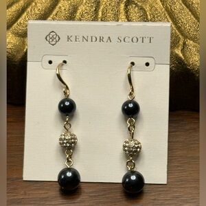 Kendra Scott Gold & Black Drop Earrings